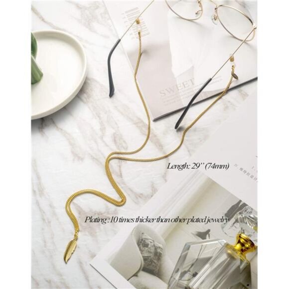 Glasses Chain, Eyeglass Strap For Women Sunglasses - 14K Gold Eyeglasses Chain - Picture 5 of 7